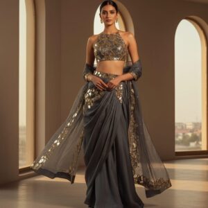 Nocturne Ash Mirror Lehenga