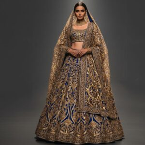 Rajwada Blue Heirloom Lehenga