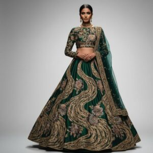 Velvet Noir Scarlet Lehenga