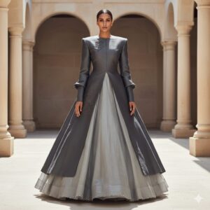 Noir Blossom Panel Couture Set