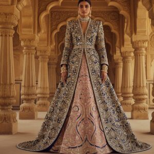 Copper Flame Mirror Lehenga
