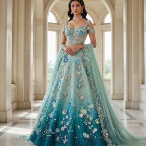 Burgundy Eclipse Sequin Lehenga