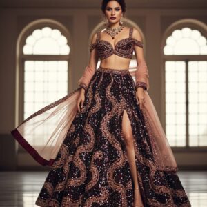 Silver Prism Mirrorwork Lehenga
