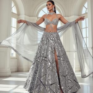 Sapphire Veil Regal Lehenga