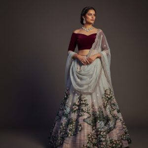 Rose Petal Cascade Couture Lehenga