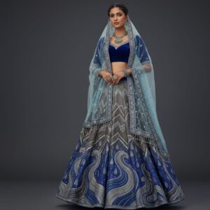 Ivory Heritage Embossed Bridal Lehenga