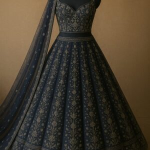 Champagne Gold Minimal Jacquard Lehenga