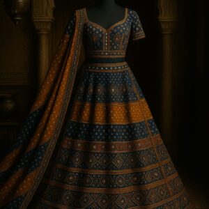 Vintage Ivory Embroidered Couture Lehenga