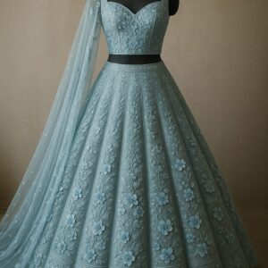 Ivory Bloom 3D Floral Lehenga