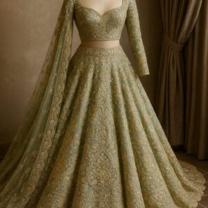 Modern Pleated Couture Lehenga
