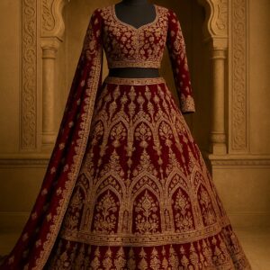 Scarlet Royal Heritage Lehenga