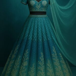 Silver Mist Floral Lehenga