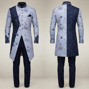 Azure Blossom Panel Sherwani