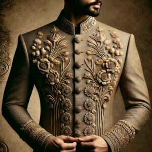 Golden Heritage Floral Sherwani